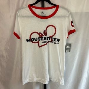 Disney Mouseketeer Mickey Mouse Club White and Red Tee
